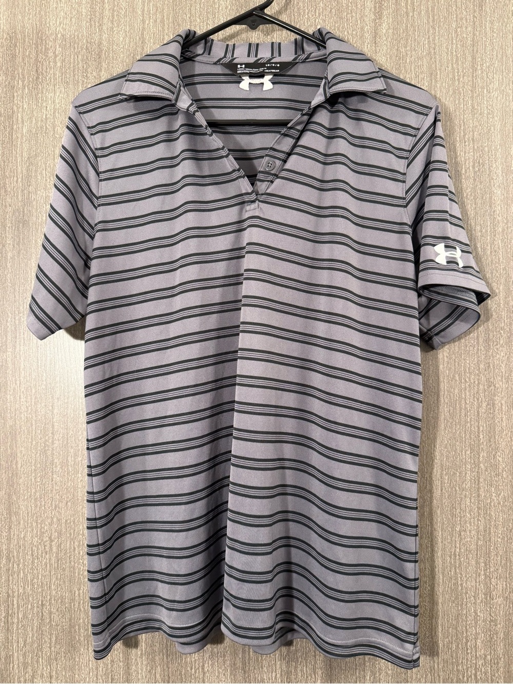 Under Armour Light Grey Striped Polo